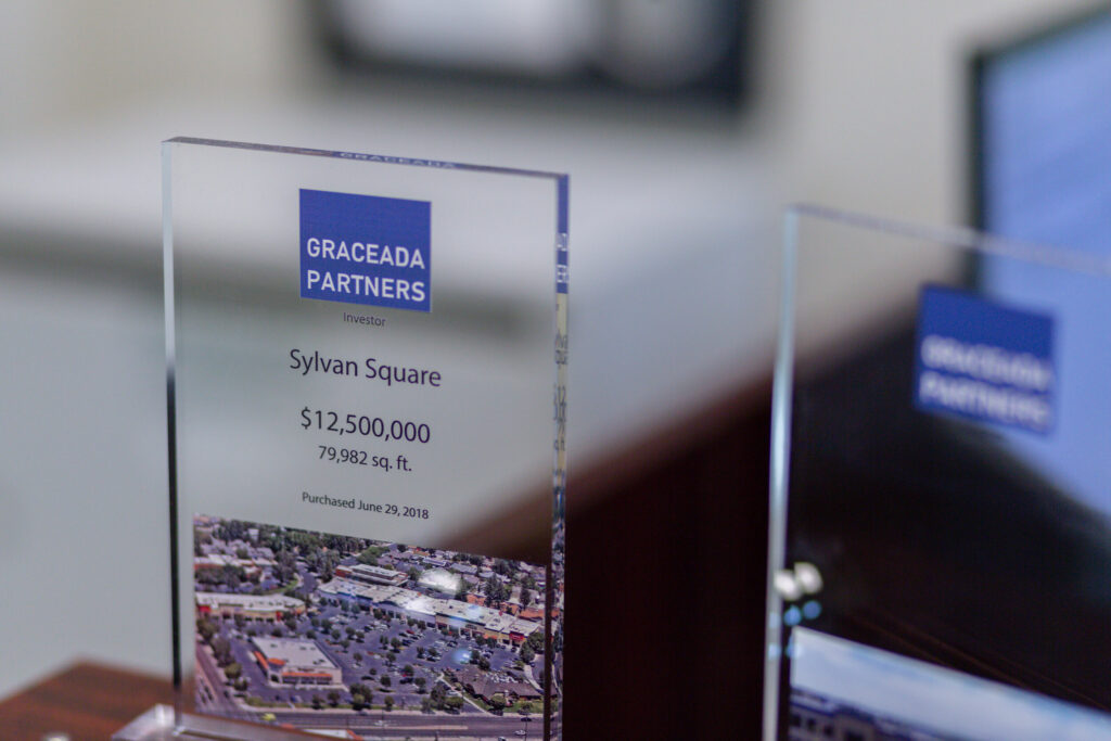 Award with the text: "Graceada Partners Investor. Sylvan Square $12,500,000."