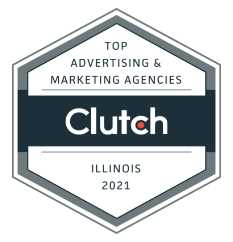 Clutch badge: Top Advertising & Marketing Agencies, Illinois 2021.